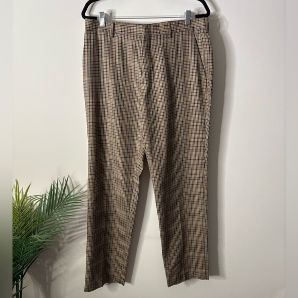 J.Crew Men’s Ludlow Slim Fit Suit Pant Cotton Wool Blend 32X32 Plaid Suit Moon